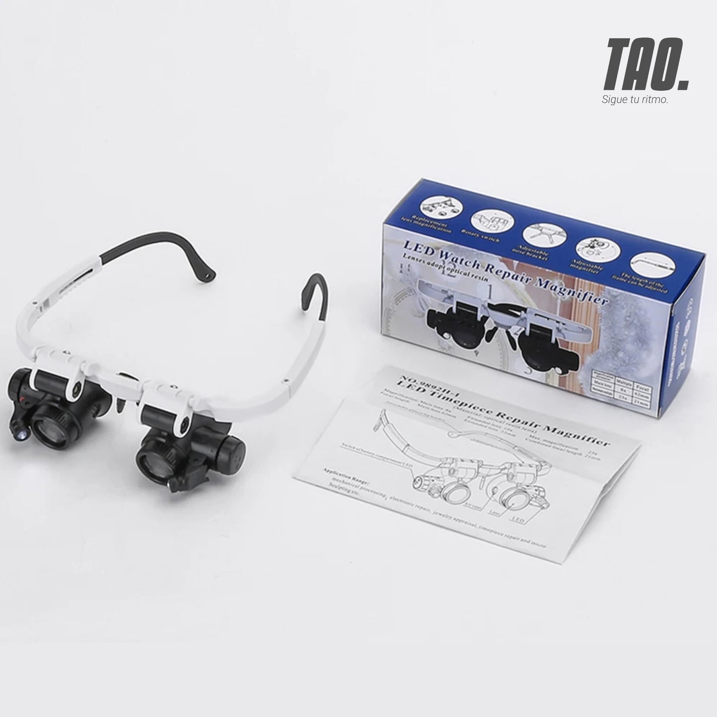 Gafas lupa con luz led