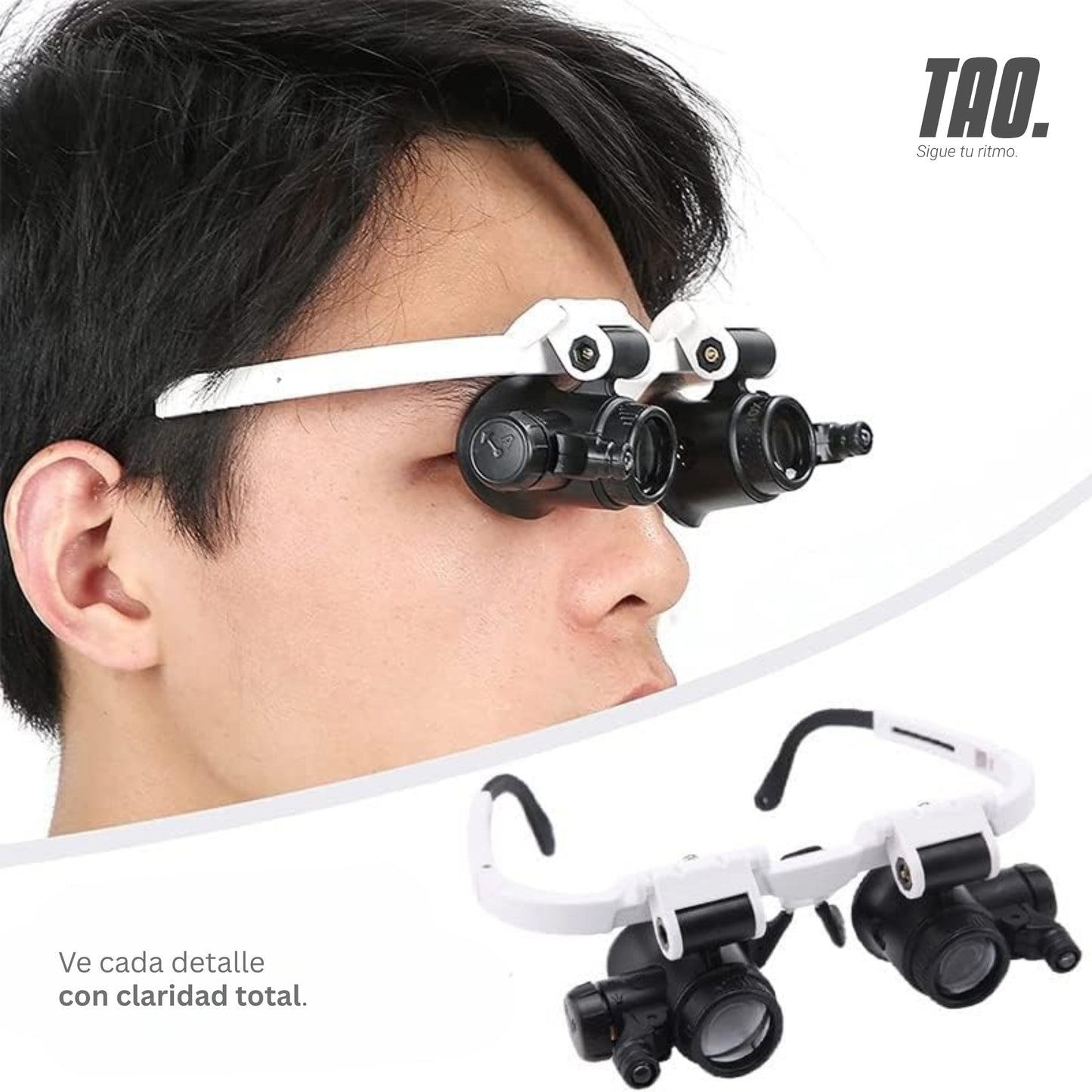 Gafas lupa con luz led