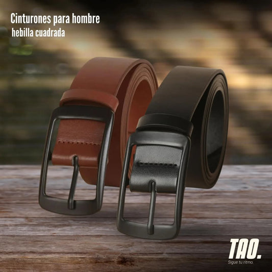 Cinturones para hombre hebilla cuadrada