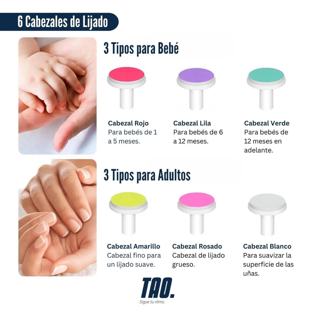 Set Pulidora de uñas para Bebes y Adultos
