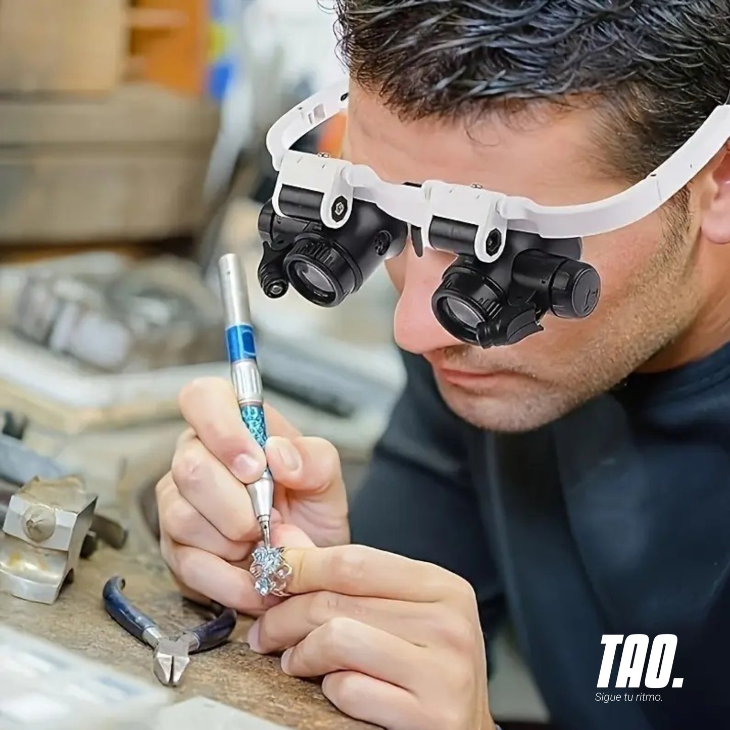 Gafas lupa con luz led