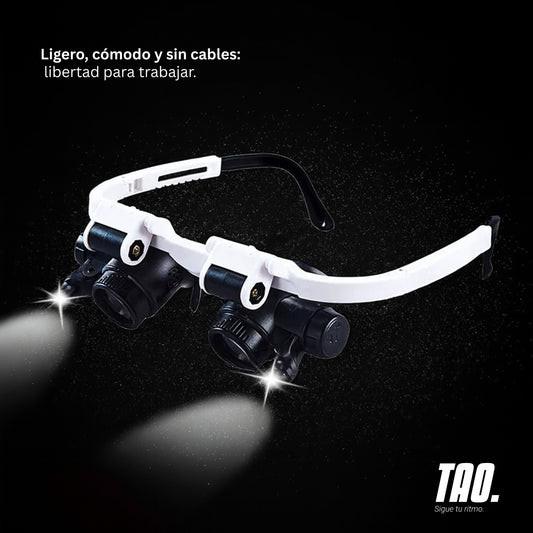 Gafas lupa con luz led