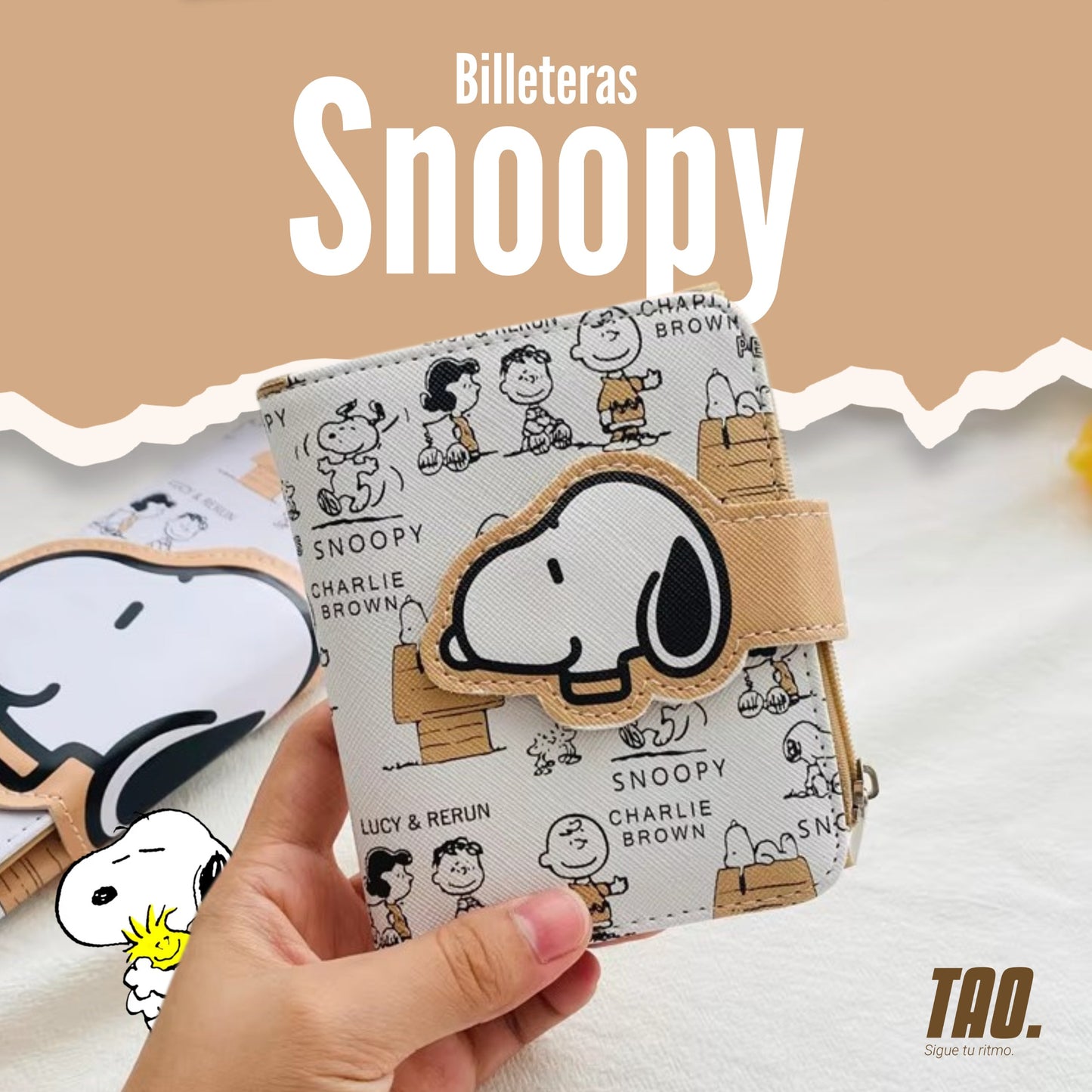 Billetera Snoopy blanca